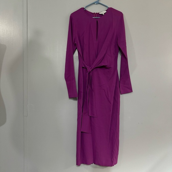Reiss Valentina Bodycon Midi Purple Dress Size 6 - Picture 12 of 15